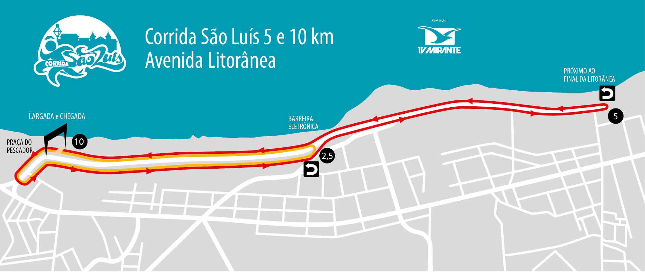 Mapa da Corrida São Luís 2014 / Foto: Divulgação